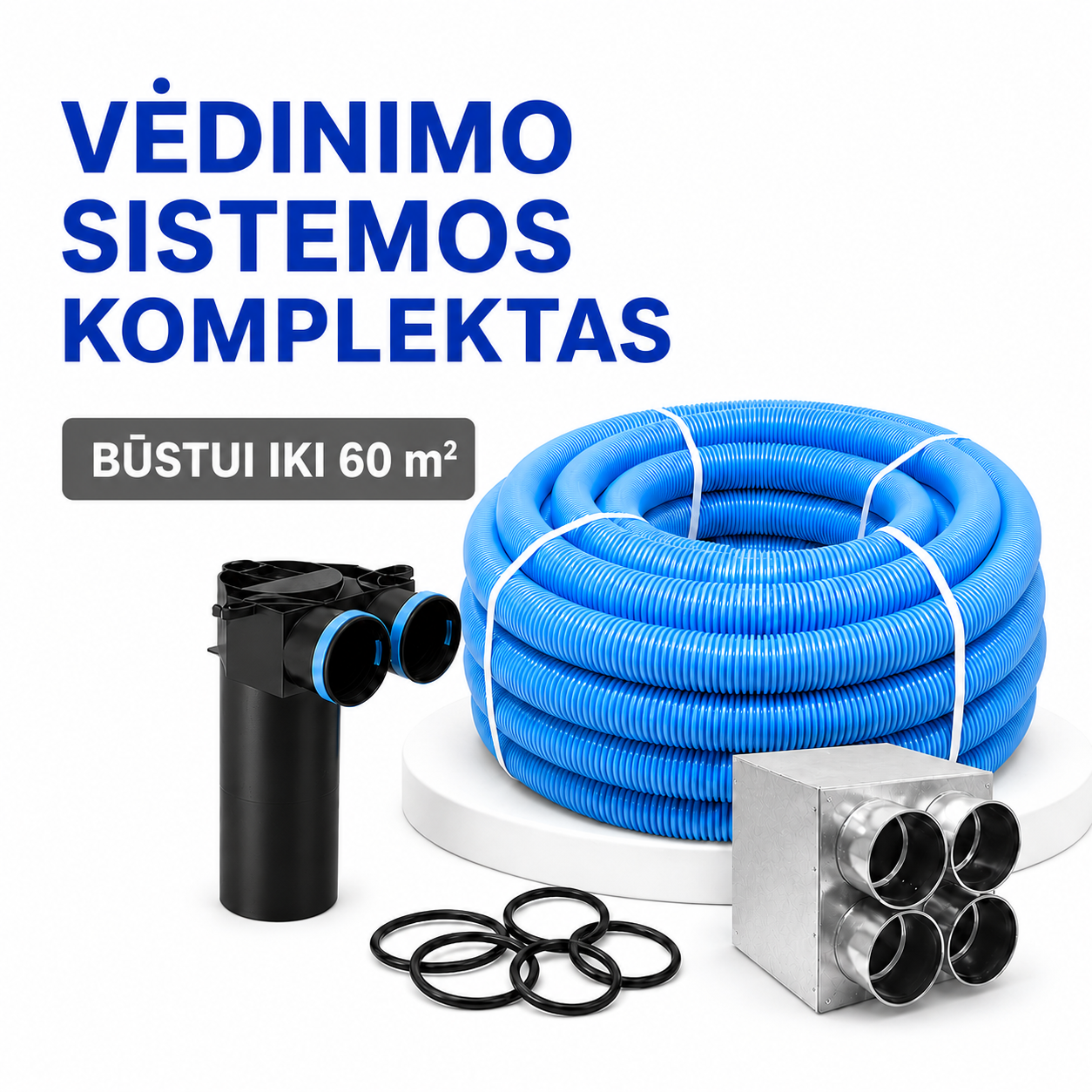 Vėdinimo sistemos komplektas būstui iki 60 m² - nuotrauka 1
