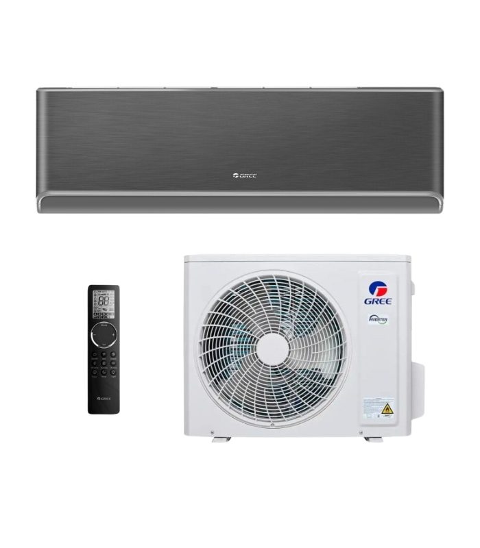 Šilumos siurblys Gree Airy Black 18 5.3/5.6kW GWH18AVDXE-K6DNA1A/I + GWH18AVDXE-K6DNA1A/O - nuotrauka 1