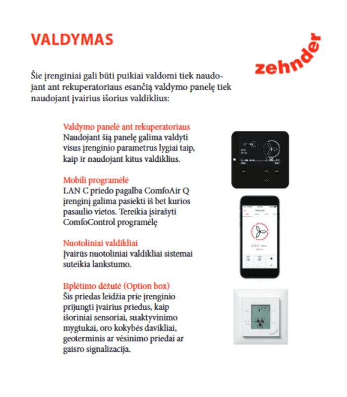 Rekuperatorius Zehnder ComfoAir Q 600 ERV ST plokštelinis entalpinis 6